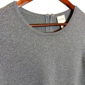 Chicos Blouse Lightweight Sweater Chicos Size 1 USA size med Gray with Shimmer